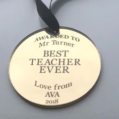 Teachers Medal - Gold Mirror Acrylic